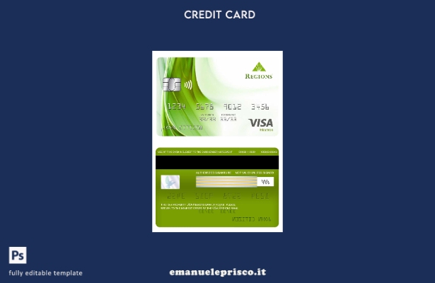modello di carta elettronica visto bancario per regioni USA in stile verificato